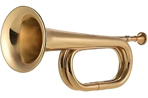 B Flat Bugle Call Trumpet Cavalry Horn Brass Instrument with Mouthpiece for School Band