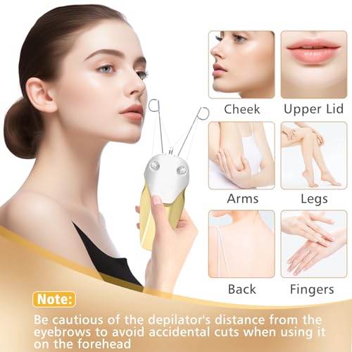 WAYCOM Facial Hair Remover Threading Hair Removal for Women Automatic Threader Machine Epilator for Fine Hairs on Face, Chin, Upper Lip, Arms Birthday Mother's Day Present