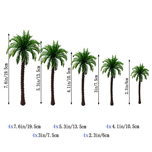 image for Hatisan 20Pcs Coconut Palm Model Trees/Scenery Model Plastic Artificia