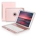 New iPad Pro 10.5 Keyboard Case,iLuen Protective Ultra Slim Shell Folio Stand Auto Sleep/Wake Case with 7 Colors Backlit Wireless Bluetooth Keyboard for 2017 iPad Pro 10.5 Model A1701/A1709(Rose Gold)