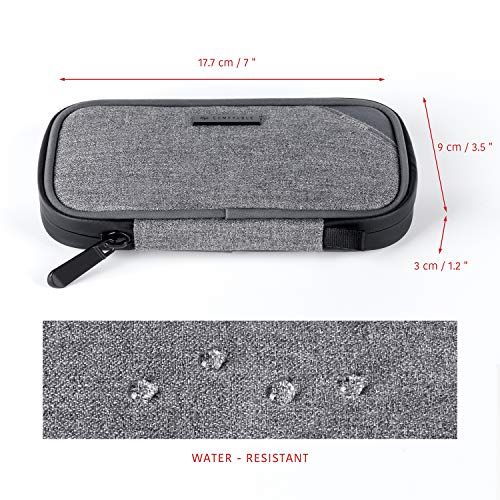 Comfyable Mini Cord Organizer Bag, Power Cord Holder Bag, Travel Cable Storing Case for Wires Electronic Accessories, Electrical Cord Storage, Cable Wire Pouch - Dark Gray - Thumbnail 3
