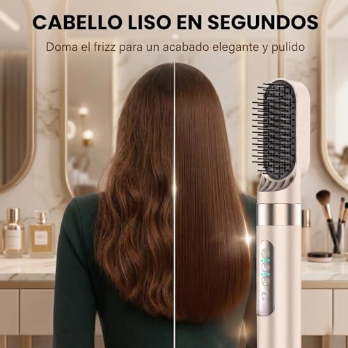 Cepillo Soplador de Pelo 8 en 1|Kit Secador de Pelo con Peine de Aire Caliente|Rizador de Pelo Desmontable Cepillo Alisador Pelo|Multifunción| Motor 110,000 RPM Coanda Iones Negativos y Difusor