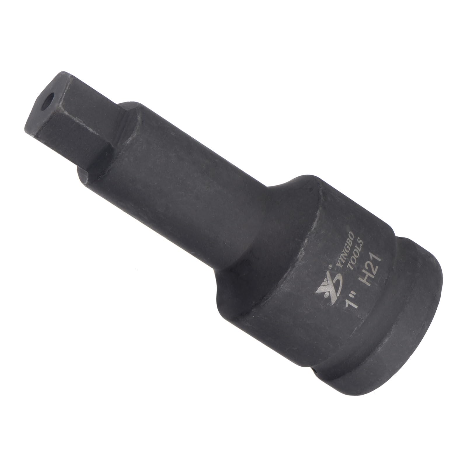 CoCud Impact Hex Bit Socket, 21mm Hex Bit 1" Square Drive 125mm Length, CR-MO Chamfer Design Pin Hole Metric Hex Socket - (Applications: for Automotive Electric Repair)