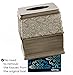 Creative Scents Dublin Silver Tissue Box Cover Square - Decorative Square Tissue Holder for Bathroom - Modern Tissue Holder for Cute Elegant Bathroom Or Home Decor