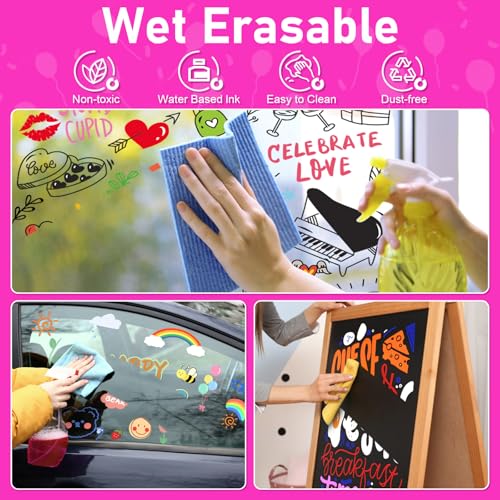 GOTIDEAL Chalk Markers, 30 Colors Liquid Chalk Markers for Blackboard Chalkboard Calendar Glass Neon Pens, Washable Window markers Paint and Drawing for Car, Auto, Bistro,Mirror Wet Erase Chisel Tip