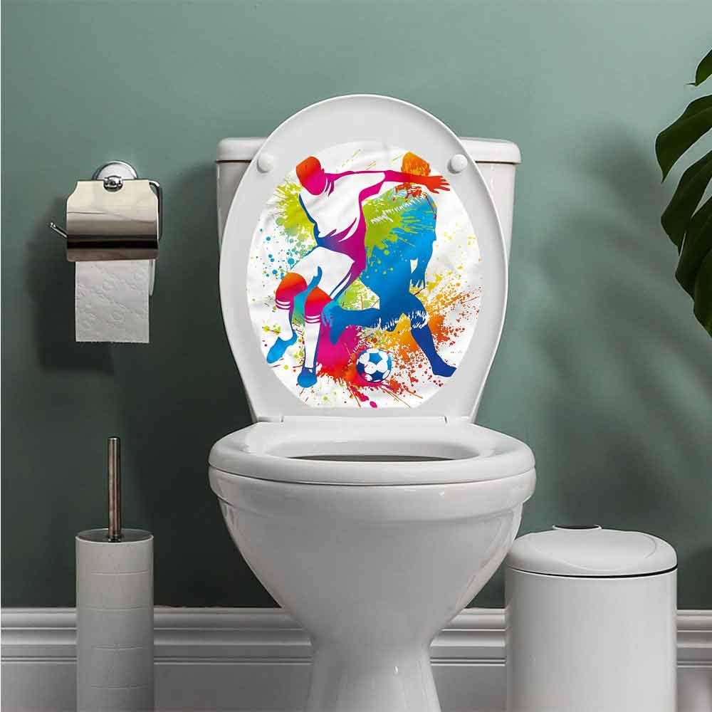 Boys Room Modern Toilet Sticker Design Sports Training Theme Apartment Home Bathroom Decoration W12xl14 Inch Amazon Co Uk Kitchen Home