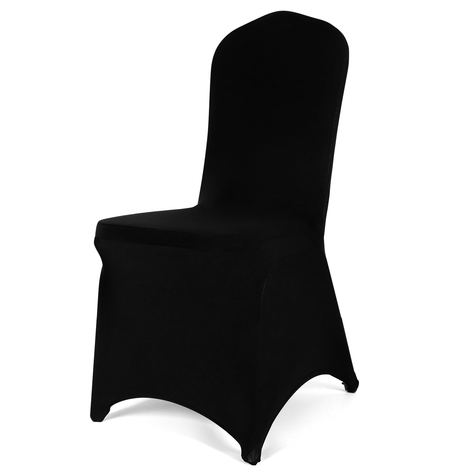 Photo 1 of LIUKANGZE 100 PCS Black Polyester Spandex Chair Covers - Stretch Slipcovers for Wedding, Party, Dining, Banquet - Flat-Front Chair Covers