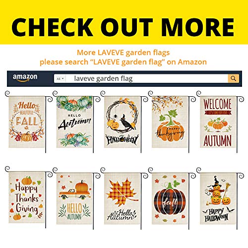 image for LAVEVE Fall Garden Flag, Happy Time Welcome Vertical Double Sided Yard