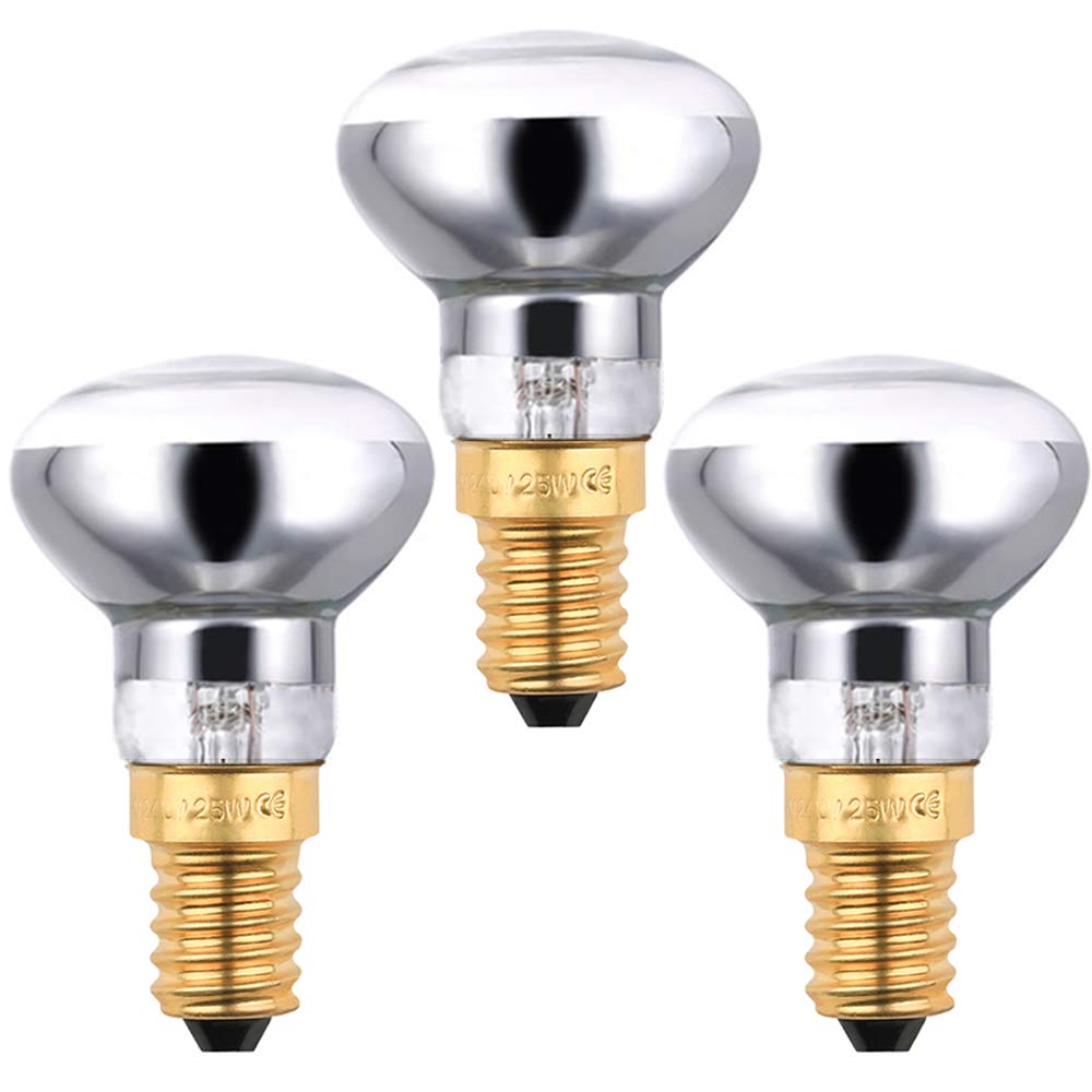 3X R39 E14 25W Lava Lamp Bulbs 240V, Small Edison Screw SES Reflector Spot Lava Lamp Bulbs Dimmable,Warm White 2600K R39 Spotlight Bulbs.