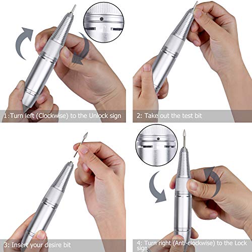 Nail Drill Machine 30000RPM - Ejiubas Nail Drill for Acrylic Gel Nails Portable Electric EFile Nail File Manicure Pedicure Tool Polishing Cuticle Remover Salong Home Use - Thumbnail 5