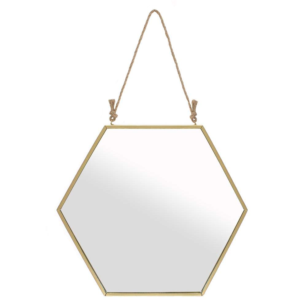 Stunning Gold Large Geometric Mirror - 26cm x 30cm (1 Pc.) - Premium Glass, Unique Design - Eye-Catching Home Decor Accent - Perfect Addition to Any Room