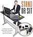 Stand Steady Tranzendesk 55 Inch Standing Desk | Easy Crank Height Adjustable Sit to Stand Workstation | Modern Ergonomic Desk Supports 3 Monitors | Ideal for Home & Office (Black/Silver)