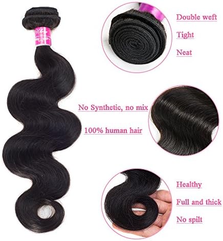 Brazilian Virgin Human Hair Bundles Body Wave Unprocessed Hair Extensions Natural Color 6A Unprocessed Hair Weave Can Be Dyed and Bleached