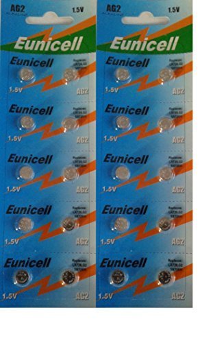 Eunicell Pack von 20 knopfbatterien alkalisch AG2/G2/LR59/LR726/SR726W/396/397