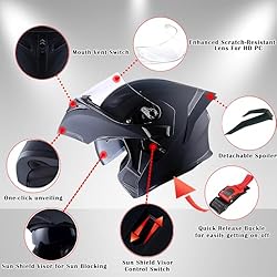 1Storm Motorcycle Modular Full Face Helmet Flip up