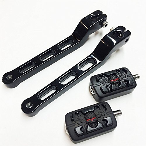 HTT Group Motorcycle Black Aluminum Heel/Toe Shift Levers with Zombie Shifter Pegs For Harley Davidson Tour Glide 1988 and later - Thumbnail 7