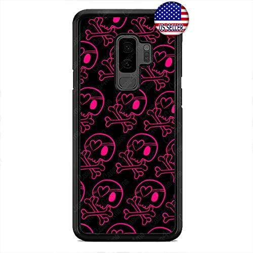 I Heart Skulls Cell Phone Case Eye Patch Shockproof Hard Custom Case Cover for Samsung Galaxy S9, S9 Plus, S8, S8 Plus
