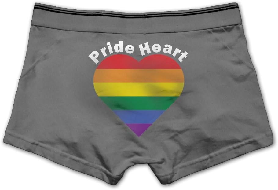 Tongbu Cartoon Pride Hearts Men's Underwear Modern Soft Cotton Boxer Briefs Ash