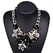 Zhenhui Women Bib Statement Chunky Necklace Gold Chain Crystal Flower Statement Necklace Charm Pendant Necklace,Big Chunky Choker Jewelry for Clothing(Black)
