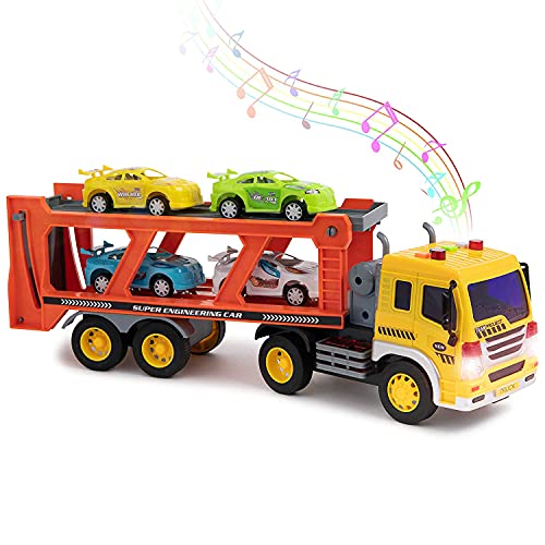 Liberty Imports Friction Powered Transport Car Carrier Truck Kids Toy