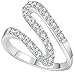 BOHG Jewelry Womens 925 Sterling Silver Plated Cubic Zirconia CZ Fashion Wave Eternity Ring Wedding Band