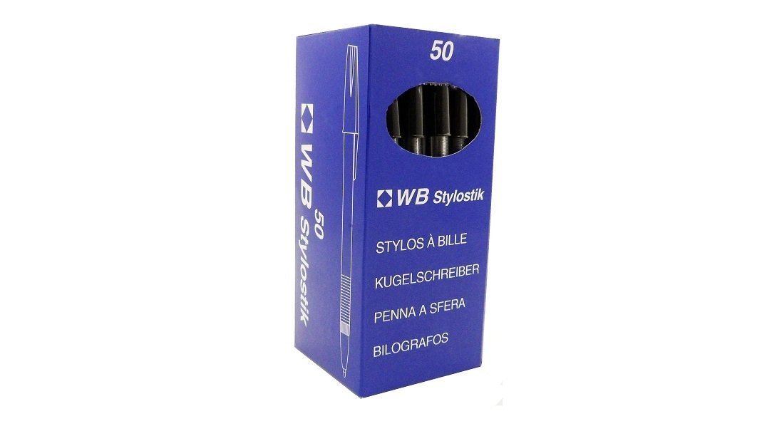 Stylostik Black Pens Pack of 50 Biros
