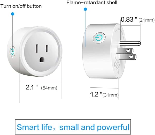 GJWHENS Smart Plug Interruptor Mini WiFi Funciona con Alexa Google y Hogar IFTTT sin concentrador Obligatorio a Distancia de Salida de Control con funcin de Temporizador White 4 Paquetes2pack
