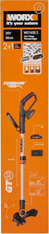 WORX 20V WG163E.2 Cordless Grass Trimmer Edger with 2.0Ah Battery Fast Charger view 9