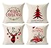 Kithomer Set of 4 Christmas Pillow Covers Buffalo Plaid Farmhouse Decorative Throw Pillow Cases 18 x 18 Inch Christmas Home Decoration