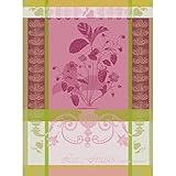 Garnier Thiebaut 20266 100% two-ply twisted cotton Fraisier Kitchen Towel, 22 by 30-Inch, Rose, Made in France