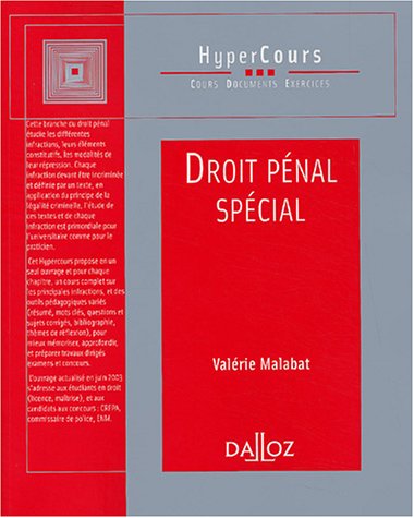 Droit pénal spécial, 2002