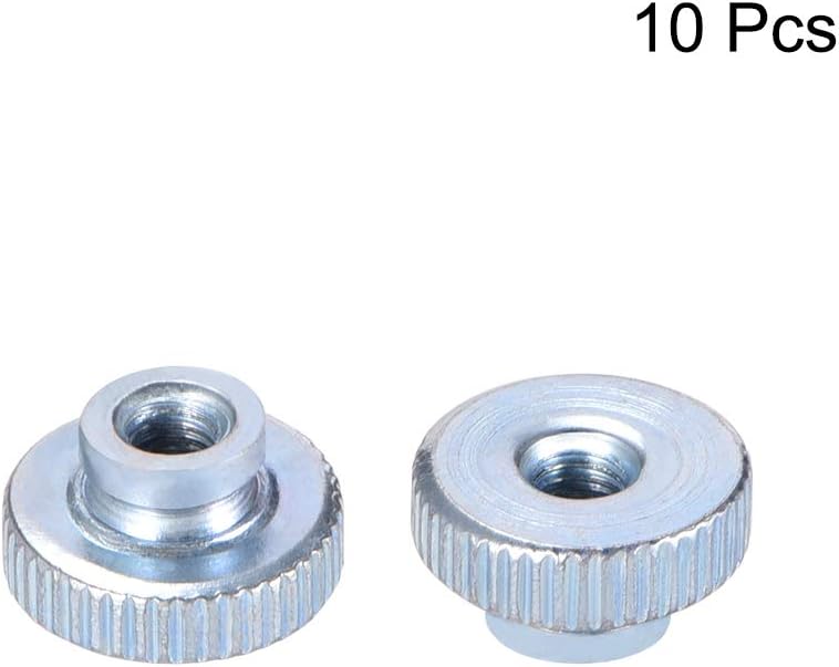 sourcing map Knurled Thumb Nuts, 10Pcs M3x0.5mm Iron Round Knobs Fastener for 3D Printer Parts, Silver - Image 3