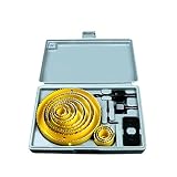 16pcs/set Hole Saw Drill Bits Case Set Wood Drills Tapper Carbide Combination Set Durable Wood Thin Metal Sheet Cutting Tools for Woodworking Metalworking Core Drill Bit Hole Opener HGJ11-B-US