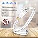 Maximm Extension Cord 6 Foot White Flat Plug, 360° Rotating Short Power Cord Single Outlet, Indoor 16 Gauge 3 Prong Grounded Wire UL Certified (6Ft White)