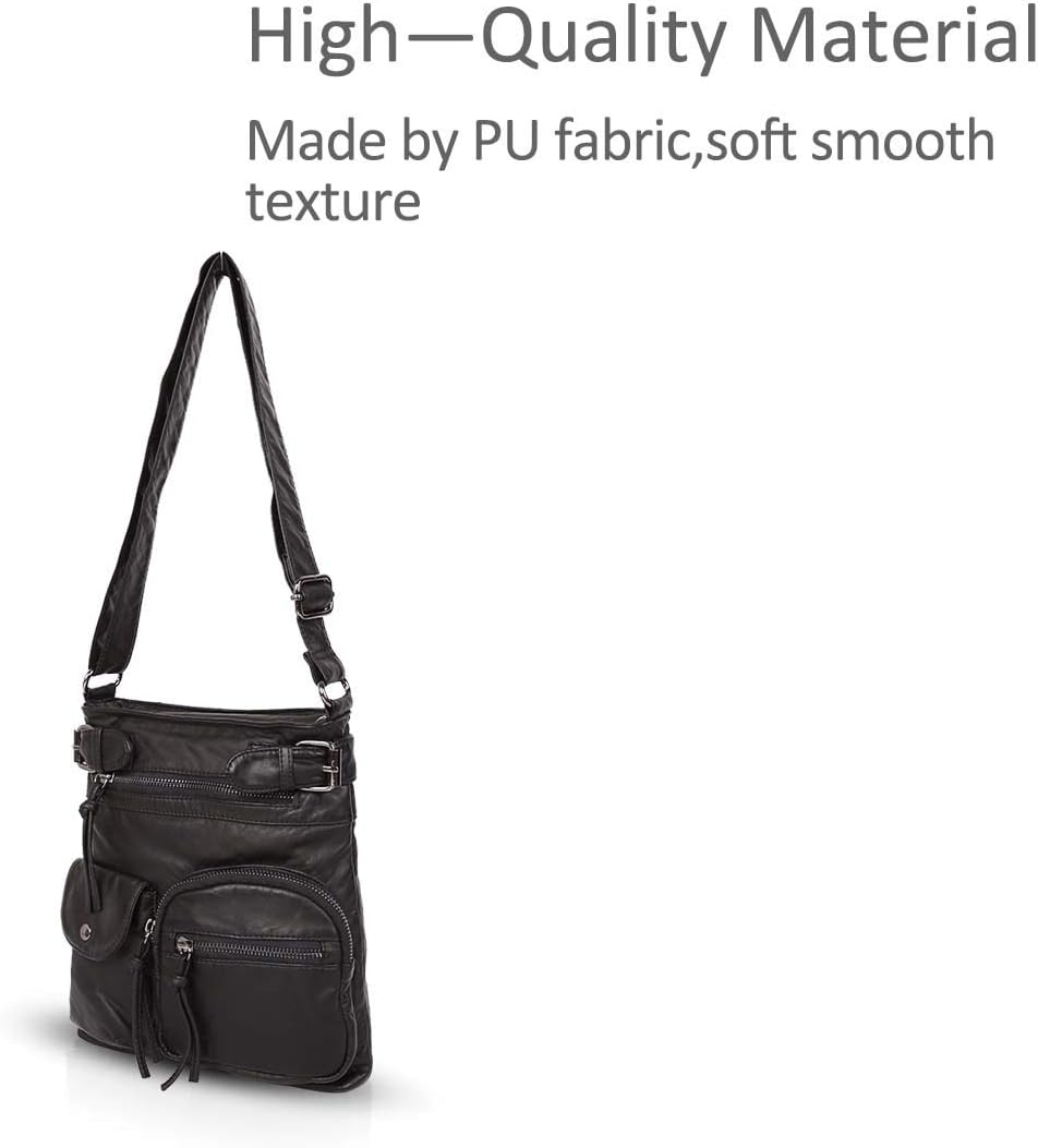 NICOLE & DORIS Women Handbags Cross Body Over The Shoulder Simple hobo Bags Messenger Bags, Black - Image 4