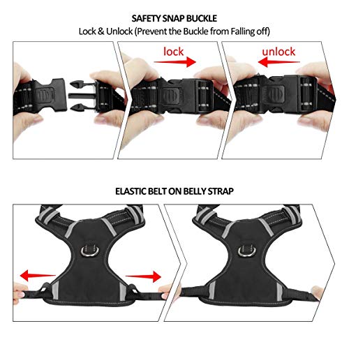 WINSEE Dog Harness No Pull, Pet Harnesses with Dog Collar, Adjustable