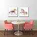 Gardenia Art - Colorful Running Horses Canvas Prints Modern Wall Art Abstract Paintings Stretched and Framed Artwork for Room Decoration,12x12 inch, Framed, 2 PCE/Set