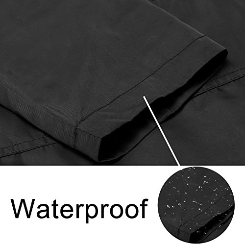 Elever Women's Detachable Hooded Drawstring Anorak Military Utility Jacket Black L - Thumbnail 5