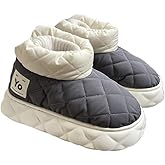 Premium Comfort Luxury Thermal Down Closed Back Non Slip Men's Fuzzy House Slippers Indoor Soft Warm Furry Shoes