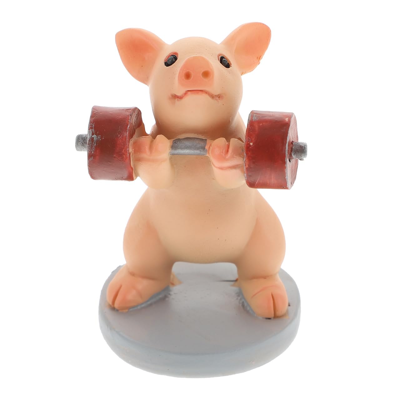 LIFKOME Pig Ornament for Home Desktop Decoration Resin Cartoon Figurine with Lifting Dumbbell Design Compact 1.18 Inch Miniature Animal Decor
