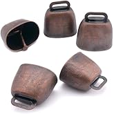 5 Pack Grazing Copper Bells, Metal Cow Bells for Dogs, Animal Copper Loud Bronze Bell, Small Brass Bell, for Cow Horse Sheep Cats Small Pets Anti-Theft Accessories (Red Bronze)