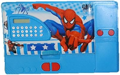 Parteet® Multipurpose Dual Side Magnetic Multifunctional Pencil Box with Calculator for Kids(Spider Man)