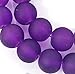 25 Frosted Sea Glass Round Beads 10mm Matte - Dark Violet