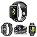 top4cus 38mm Soft Silicone Replacement Sport Strap iWatch Band for Apple Watch 38mm Edition & Sport & Apple watch NIKE Series 1 and Series 2 - Small/Medium - Nike Regular Black/Cool Gray