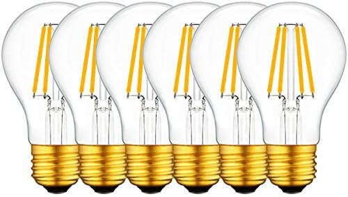 Vintage Edison LED Light Bulb A19 2700K Warm White E26 Base Dimmable 4W Equivalent 40W ( Pack of 6)