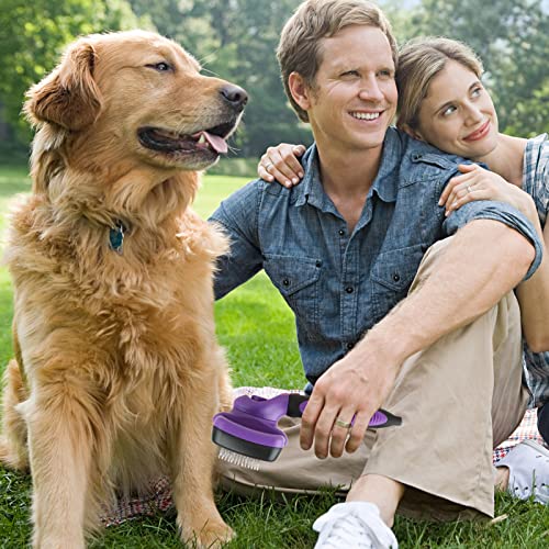 smartelf Pet Grooming Brush, Self-Cleaning Slicker Brush for Dogs and Cats Long & Short Hair, Rounded Tips Retractable Dog Brush for Shedding Loose Undercoat,Tangled Knots ,Matted Fur (Purple)