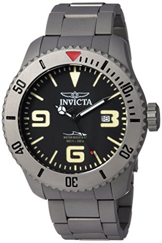 Invicta Men's 'Pro Diver' Quartz Stainless Steel and Titanium Casual Watch, Color:Grey (Model: 25109)