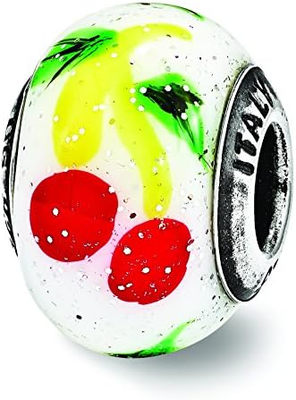 Reflections Sterling Silver Cherries Murrano Glass Bead