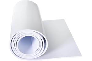 Qiveno Closed Cell Neoprene Foam Rubber Sheet with Adhesive - 60 x 15 x 1/8 Inch Multi-Function Insulation, Soundproofing, and Weatherproof Foam Padding Easy Cut DIY, White