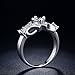 FENDINA Womens Shinning Silver Plated Vintage Solitaire Wedding Engagement Bands Rings Size 8
